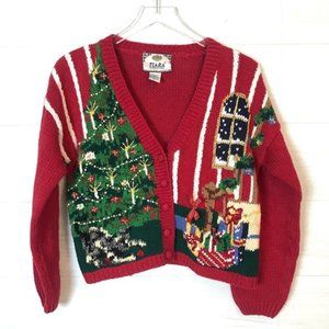 VTG cropped Christmas Sweater Tiara International